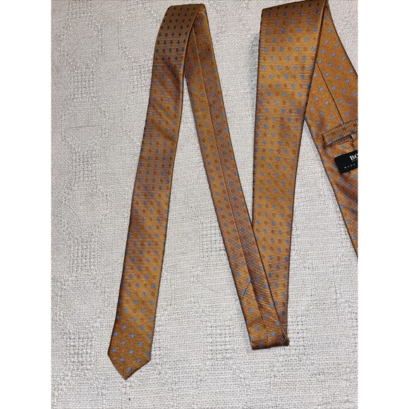 Boss Hugo Boss Men’s Dress Tie Size 59” 3” Gold Dotted Business Formal Italy - Picture 12 of 12